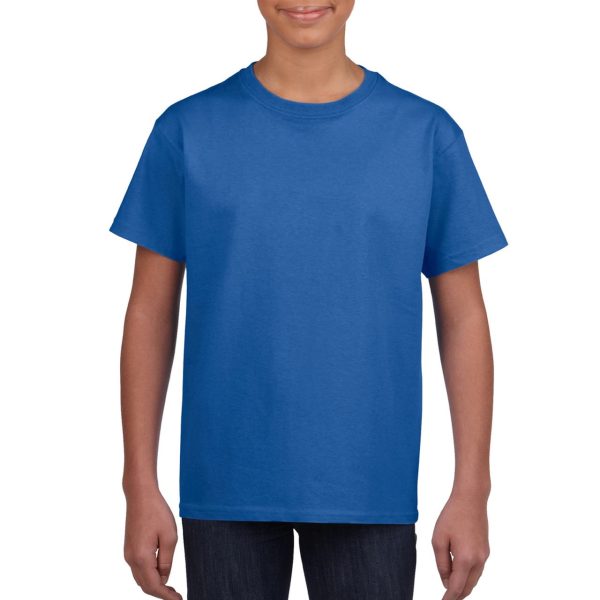 Basic kinder shirt voor meisjes en jongens met ronde hals blauw van katoen