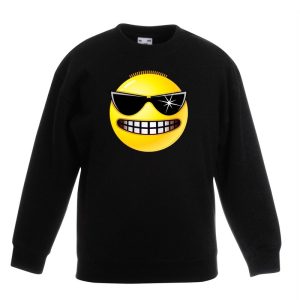 Emoticon stoer sweater zwart kinderen