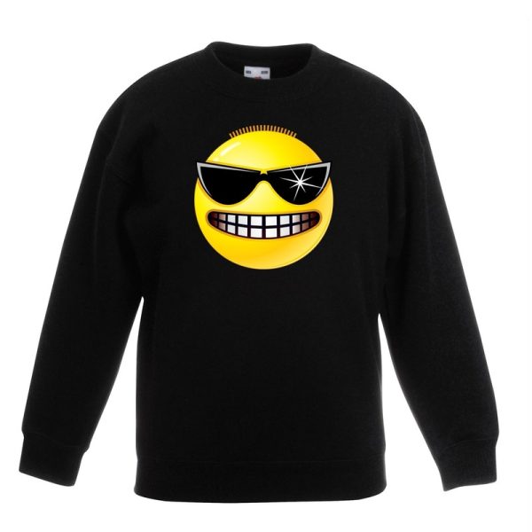 Emoticon stoer sweater zwart kinderen