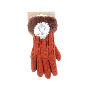 Oranje handschoenen gebreid teddy voor jongens/meisjes/kinderen