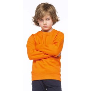 Oranje katoenen sweater zonder capuchon voor kinderen