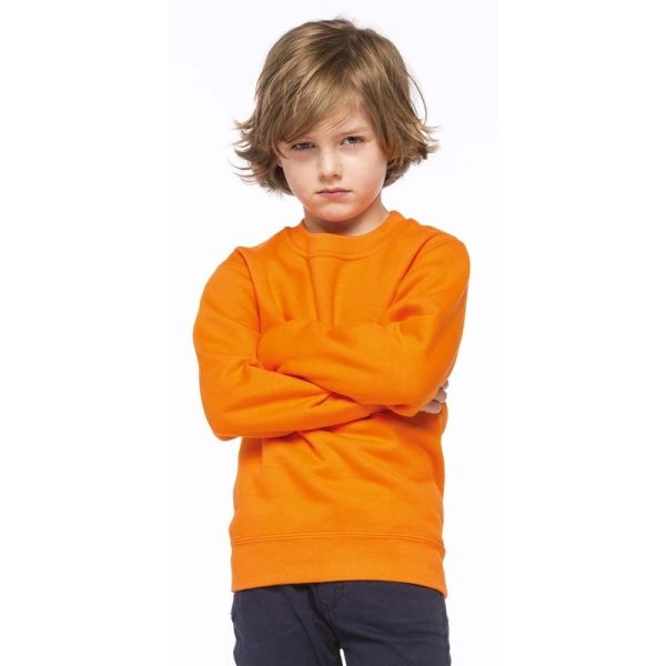 Oranje katoenen sweater zonder capuchon voor kinderen