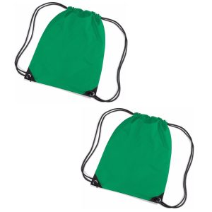 Set van 6x stuks grasgroene Sport gymtasjes voor kinderen 45 x 34 cm