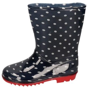 Blauw met witte stippen kleuter regenlaarzen voor jongens/meisjes/kinderen