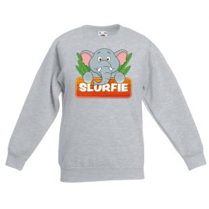 Olifant dieren sweater grijs voor kinderen