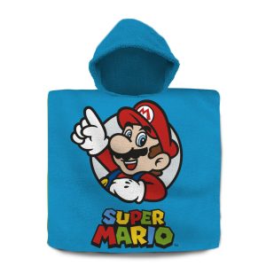 Super Mario bad cape/poncho - 60 x 120 cm - katoen - voor kinderen