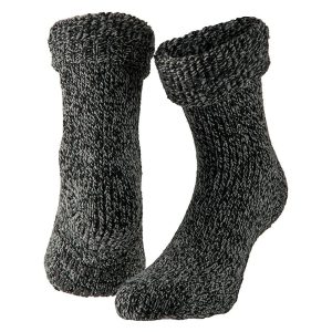 Gebreide anti-slip huissokken/slofsokken kort zwart maat 35-38 voor jongens/meisjes/kinderen