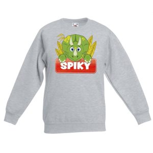 Dinosaurier dieren sweater grijs voor kinderen