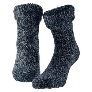 Gebreide anti-slip huissokken/slofsokken kort navyblauw maat 35-38 voor jongens/meisjes/kinderen
