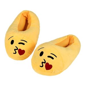 Pluche emoticon kindersloffen kusje