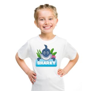 Haaien dieren t-shirt wit voor kinderen