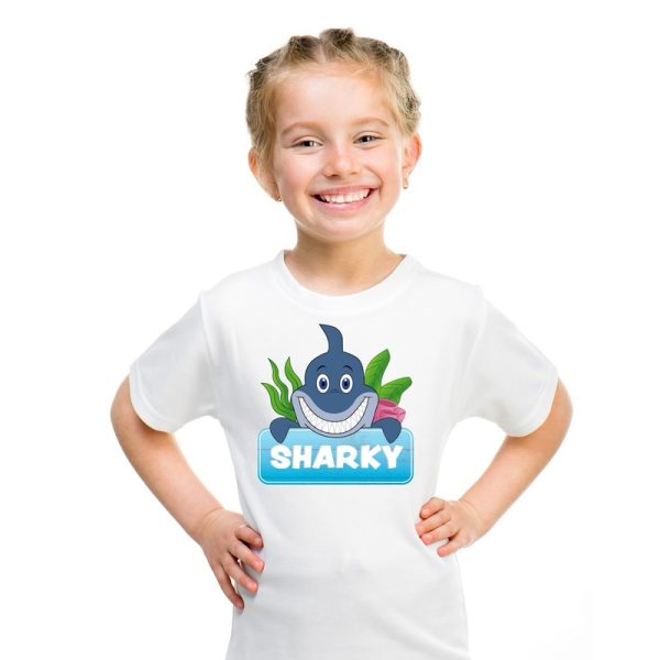Haaien dieren t-shirt wit voor kinderen