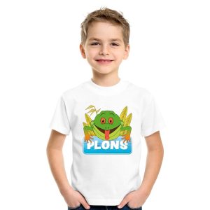 Kikker dieren t-shirt wit voor kinderen