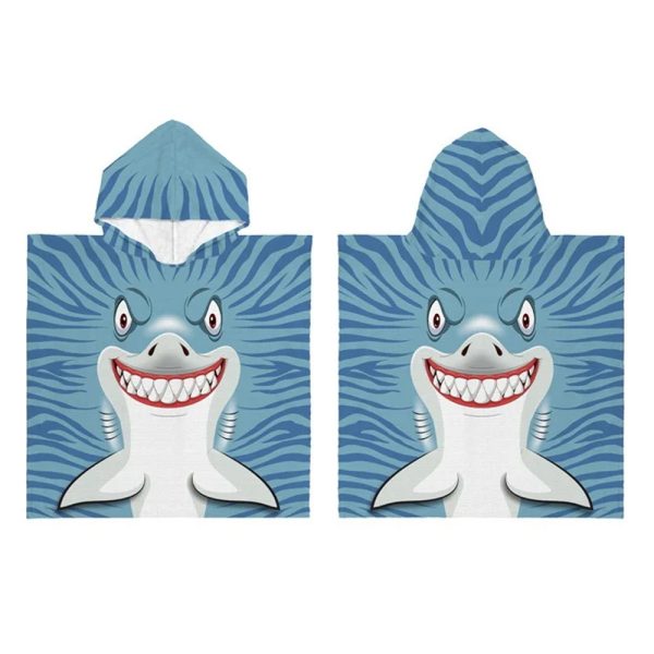 Summer Play Bad cape/poncho - kinderen - haai print - 60 x 120 cm - microvezel