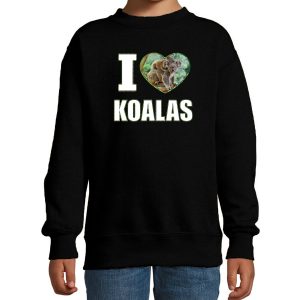 I love koalas foto sweater zwart voor kinderen - cadeau trui koalas liefhebber