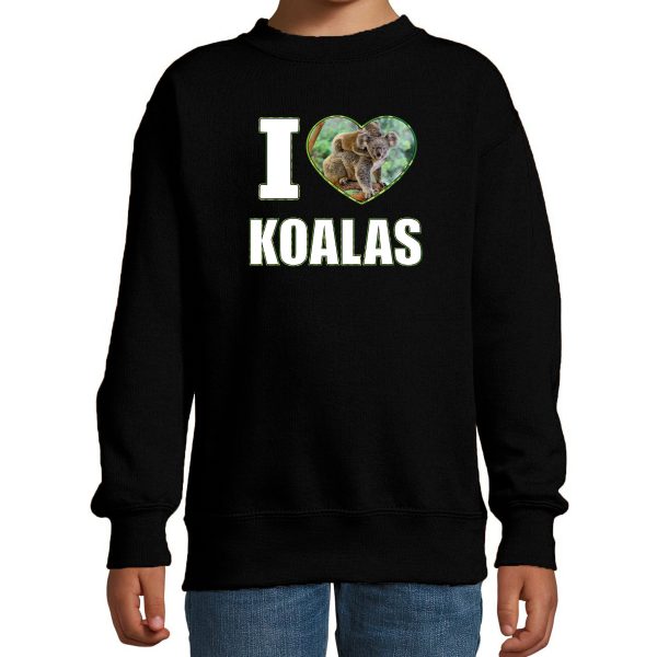 I love koalas foto sweater zwart voor kinderen - cadeau trui koalas liefhebber