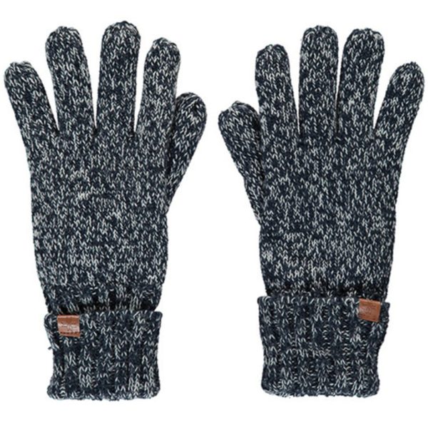 Zwarte/navy blauwe gemeleerde handschoenen met fleece voering voor jongens/meisjes/kinderen
