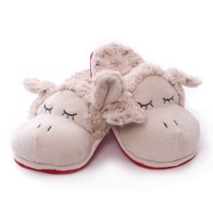 Beige schapen/lammetjes instappers pantoffels/sloffen voor kinderen/jongens/meisjes