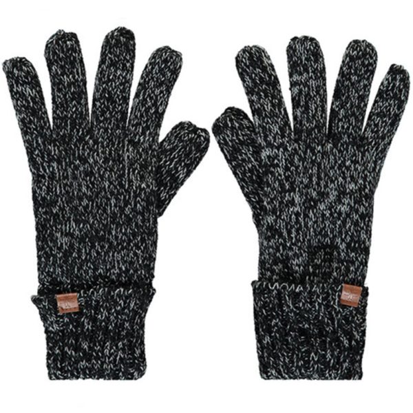 Zwarte/grijze gemeleerde handschoenen met fleece voering voor jongens/meisjes/kinderen