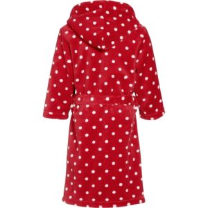 Badjas rood met witte stippen voor kinderen