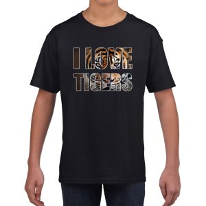I love tigers / tijgers t-shirt zwart kids - tijgers dieren t-shirt / kleding - cadeau t-shirt / tijger shirts - kinderkleding / kleding