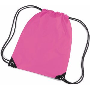 10x stuks fuchsia roze sport gymtasjes voor kinderen 45 x 34 cm