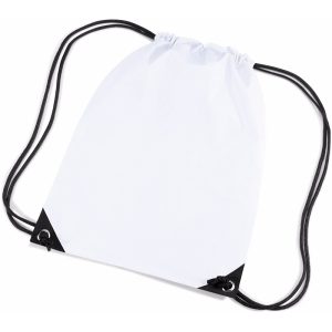 10x stuks witte sport gymtasjes voor kinderen 45 x 34 cm