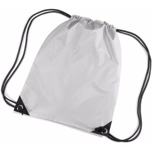 10x stuks zilveren sport gymtasjes voor kinderen 45 x 34 cm