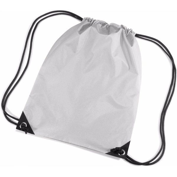 10x stuks zilveren sport gymtasjes voor kinderen 45 x 34 cm