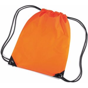 10x stuks oranje sport gymtasjes voor kinderen 45 x 34 cm