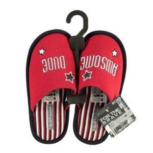 Warme sloffen/pantoffels rood voor jongens/kinderen