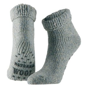 Wollen kinder slofsokken antislip lichtblauw maat 27/30
