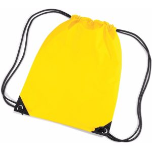 10x stuks gele sport gymtasjes voor kinderen 45 x 34 cm