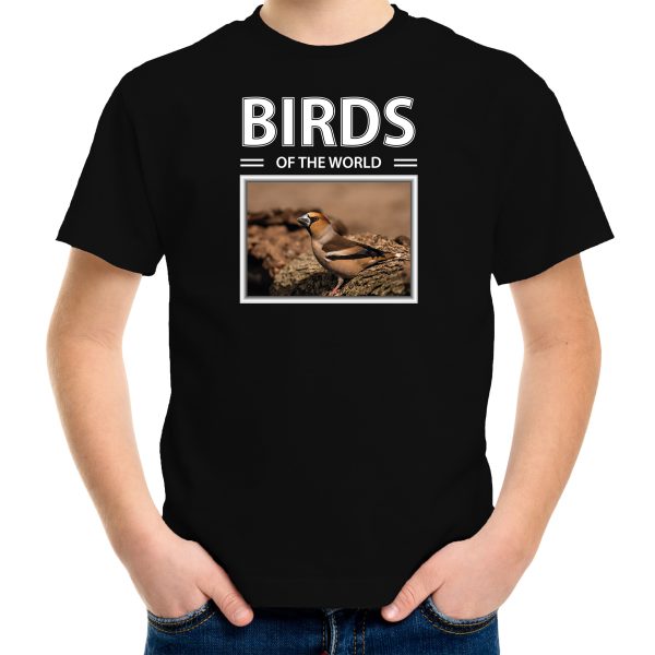 Appelvink vogel foto t-shirt zwart voor kinderen - birds of the world cadeau shirt vogel liefhebber
