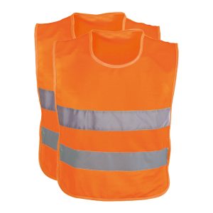 Veiligheidsvest - 2x - reflecterend - voor kinderen 3 tot 12 jaar - fluor oranje