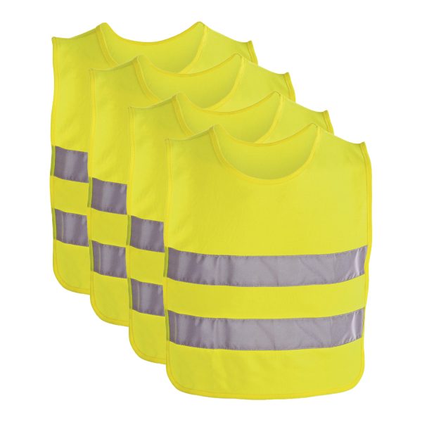 Veiligheidsvest - 10x - reflecterend - voor kinderen 3 tot 12 jaar - fluor geel