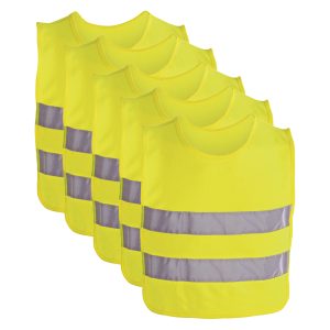 Veiligheidsvest - 25x - reflecterend - voor kinderen 3 tot 12 jaar - fluor geel