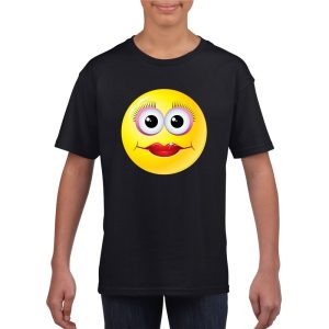Emoticon diva t-shirt zwart kinderen