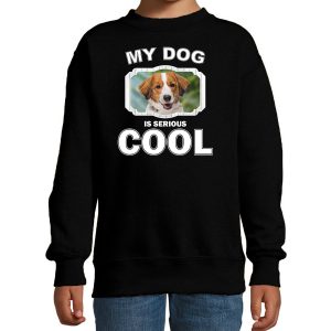 Honden liefhebber trui / sweater Kooiker my dog is serious cool zwart voor kinderen