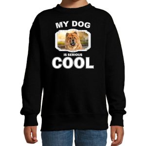 Honden liefhebber trui / sweater Chow chow my dog is serious cool zwart voor kinderen