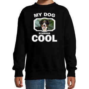 Honden liefhebber trui / sweater Berner sennen my dog is serious cool zwart voor kinderen