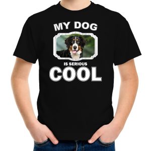 Honden liefhebber shirt Berner sennen my dog is serious cool zwart voor kinderen