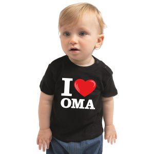 I love oma cadeau t-shirt zwart voor peuter / kinderen - jongen / meisje