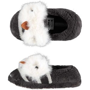 Uiltjes pantoffels/sloffen grijs/wit voor meisjes/kinderen