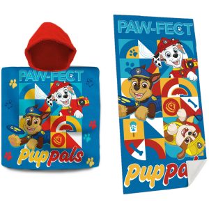 Paw Patrol Set bad cape/poncho en strand/badlaken - voor kinderen