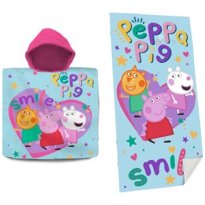 Peppa Pig Set bad cape/poncho en strand/badlaken - voor kinderen