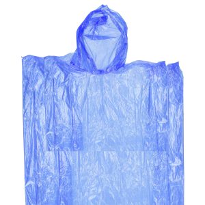 Wegwerp regen poncho voor kinderen blauw