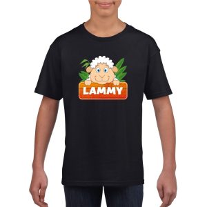 Schaap dieren t-shirt zwart voor kinderen