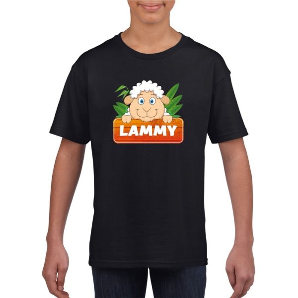 Schaap dieren t-shirt zwart voor kinderen