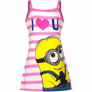 Minions kinderjurk wit/roze